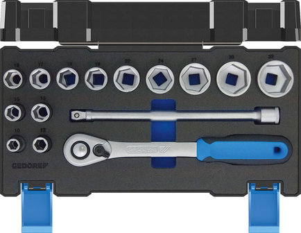 Dopsleutelset 1/2&quot;, 15-dlg.