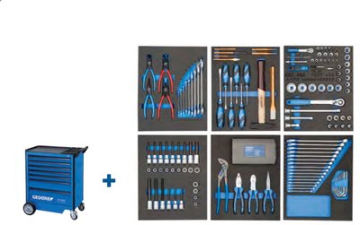 Gereedschapwagen 2005 0511 + gereedschapset 190-dlg.