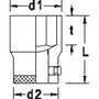 Dopsleutel 3/4" 6-kant 18 mm